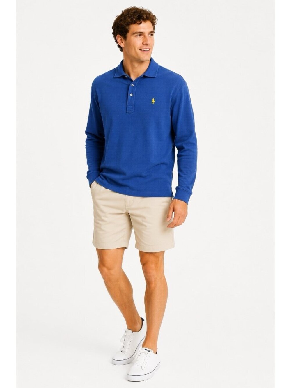 POLO RALPH LAUREN long sleeve shirt blue XL casual preppy hamptons summer knit